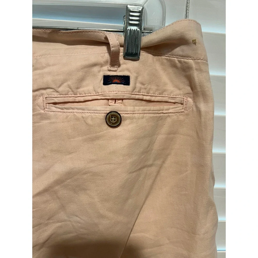 Faherty Brand Men's Shorts Size 34‎ Pink Linen Cotton Blend Casual